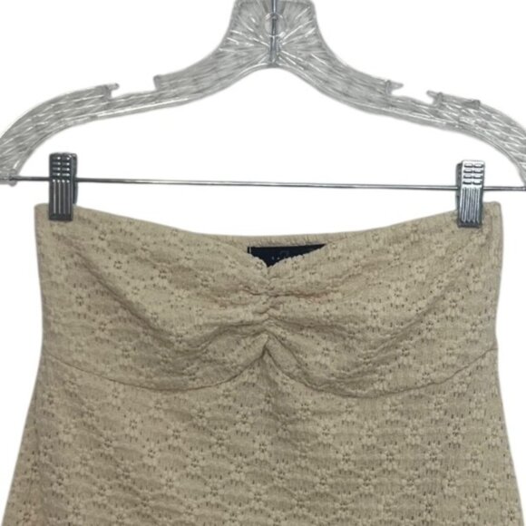 21 Saints Textured Strapless Tube Top Large Neutral Beige New - Picture 3 of 9